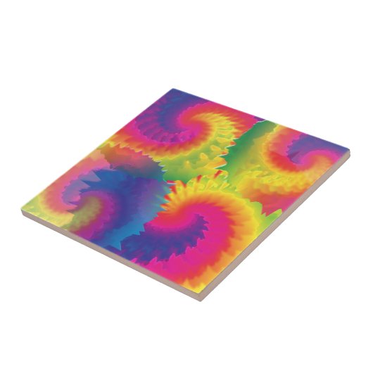Cool Rainbow Tie Dye Patroon Tegeltje (Zijkant)