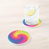 Cool Rainbow Tie Dye Patroon Zandsteen Onderzetter (Zijkant)
