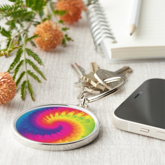 Cool Rainbow Tie Dye Sleutelhanger (Zijkant)