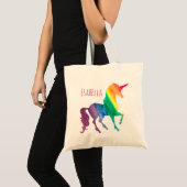 Cool Rainbow Waterverf Unicorn  Kinder Fun Tote Bag (Voorkant (product))
