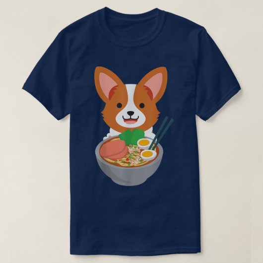 Cool Ramen Tshirt Kawaii Anime Corgi Otaku Japans (Design voorkant)