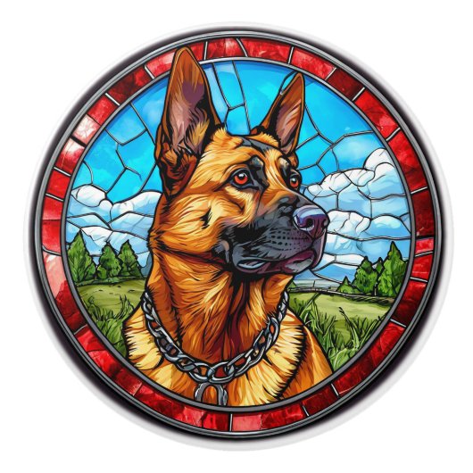 Cool Rashond Hund Keramische Knop (Voorkant)