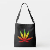 Cool Rasta Leaf Reggae Kleuren Jamaicaanse Jamaica Crossbody Tas (Achterkant)