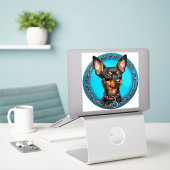 Cool raszuivere hond sticker (Laptop op bureau)