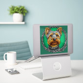 Cool raszuivere hond sticker (Laptop op bureau)