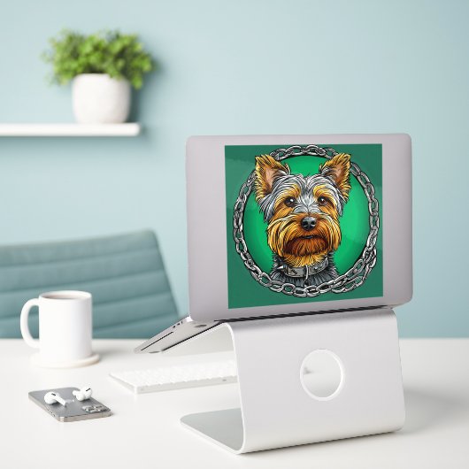 Cool raszuivere hond sticker (Laptop op bureau)