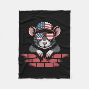 Cool Rat Amerikaanse vlag Zonnebril Onafhankelijkh Fleece Deken