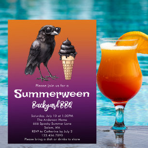 Cool Raven Black Ijs Summerween Zomerfeest Kaart
