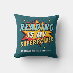 Cool Reading is mijn Superpower Library Corner Kussen