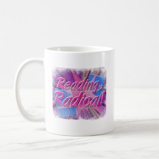 Cool Reading is Rad Booklover-slogan Koffiemok (Links)