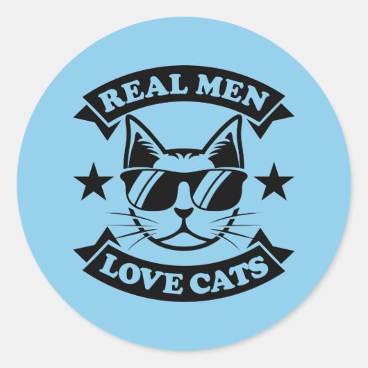 Cool Real mannen Love Cats Ronde Sticker (Voorkant)