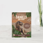 Cool Realistic Dinosaur Birthday Uitnodiging (Voorkant)