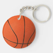 Cool Realistisch Basketbal met naam Monogram Sleutelhanger (Achterkant)