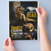 Cool Realistische Dinosaurus Verjaardag Wild Uitno Flyer (Hand)