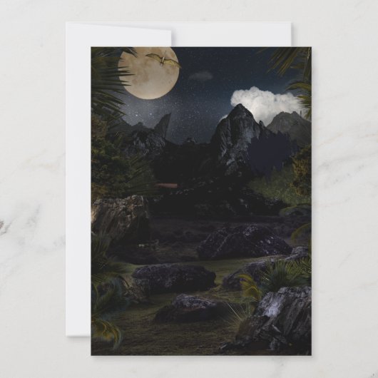 Cool Realistische Dinosaurus Verjaardag Wild Uitno Kaart (Achterkant)