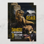 Cool Realistische Dinosaurus Verjaardag Wild Uitno Kaart (Voorkant / Achterkant)