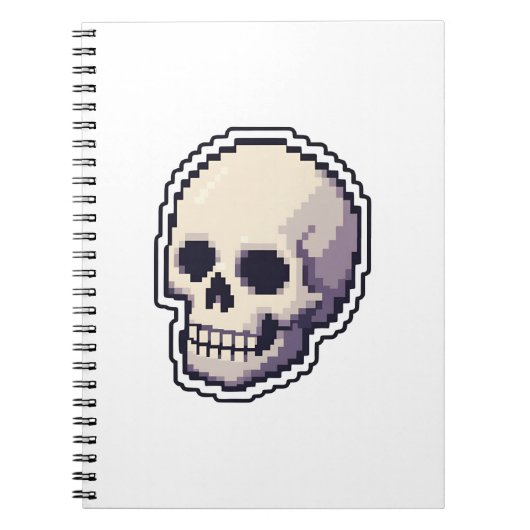 Cool ReCool Retro Pixel Art Schedel iPad Smart Cov Notitieboek (Voorkant)