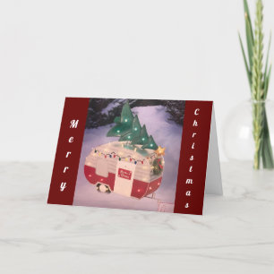 COOL RECREATIEVOERTUIG KERSTMIS WENSKAART FEESTDAGEN KAART