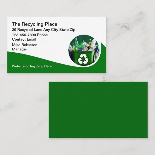 Cool Recycling Services Modern Visitekaartje Desig (Voorkant / Achterkant)