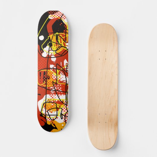 Cool Red Abstraction Persoonlijk Skateboard (Voorkant)