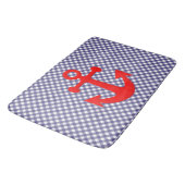Cool Red Anchor op Gingham Pattern Badmat (Gekanteld)