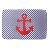 Cool Red Anchor op Gingham Pattern Badmat (Voorkant)