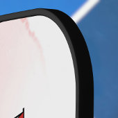 Cool Red and White Faux Alcohol Ink Pour Monogram Pickleball Paddle