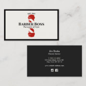 Cool Red Barber Pole Barbershop Visitekaartje (Voorkant / Achterkant)