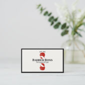 Cool Red Barber Pole Barbershop Visitekaartje (Staand voorkant)