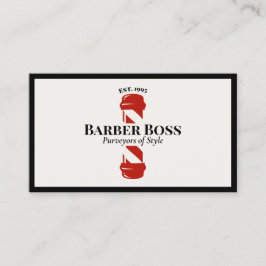 Cool Red Barber Pole Barbershop Visitekaartje