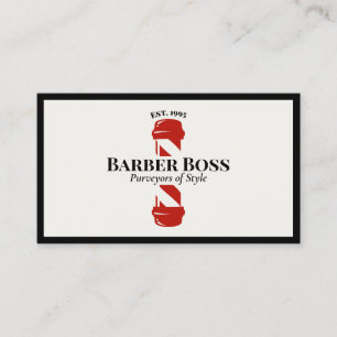 Cool Red Barber Pole Barbershop Visitekaartje