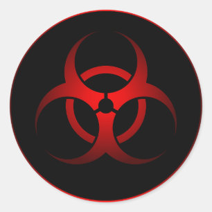Cool Red & Black Chemical Biohazard Symbool Ronde Sticker