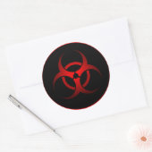 Cool Red & Black Chemical Biohazard Symbool Ronde Sticker (Envelop)
