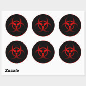 Cool Red & Black Chemical Biohazard Symbool Ronde Sticker (Vel)