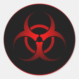 Cool Red & Black Chemical Biohazard Symbool Ronde Sticker