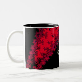 Cool Red Black Zodiaa Astrology Tweekleurige Koffiemok