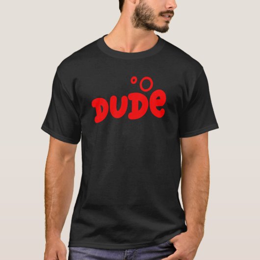 Cool Red Bubble Letter Dude Mannen T-shirt (Voorkant)
