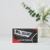 Cool Red Car Service Detailing Photo Template Visitekaartje (Staand voorkant)