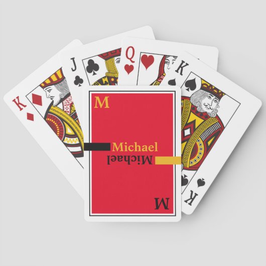 Cool Red Deck van het spelen van kaarten met naam (Achterkant)