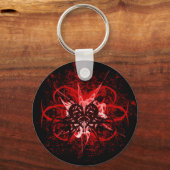 Cool Red en Black Tribal Heart Symbol Design Sleutelhanger (Voorkant)