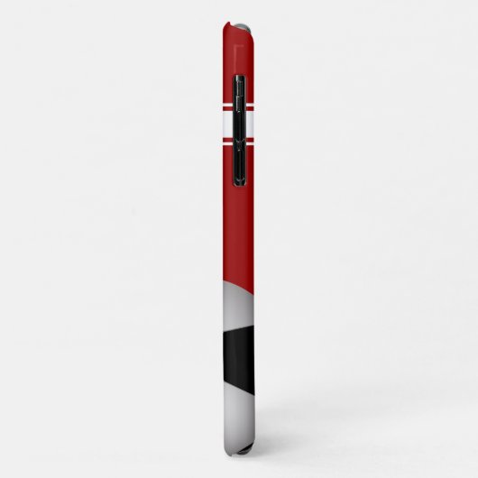 Cool Red en White Stripes Jersey Voetbal Case-Mate iPhone Case (Achterkant/links)