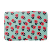 Cool Red Flowers Patroon Badmat (Voorkant)