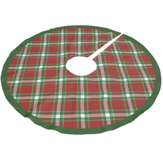 Cool Red Green White Lumberjack Pset Patroon Kerstboom Rok (Gekanteld)