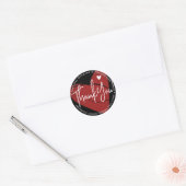 Cool Red Heart Kalligrafie Zwart Dank u Label (Envelop)