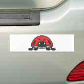 Cool Red Ladybug Cartoon Bumpersticker (Op auto)