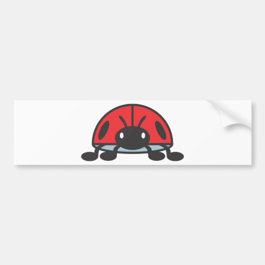 Cool Red Ladybug Cartoon Bumpersticker (Voorkant)