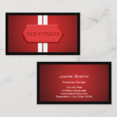 Cool Red Metal Fitness Visitekaartje (Voorkant / Achterkant)