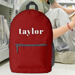 Cool Red Modern Minimalistisch Eenvoudig Stijlvol  Bedrukte Rugzak<br><div class="desc">Introductie van de Cool Dark Red Modern Minimalist Simple Stylish Trendy Printed Backpack—een veelzijdig en stijlvol accessoire geschikt voor verschillende doeleinden, van back-to-school benodigdheden tot gepersonaliseerde oplossingen voor leraren, volwassenen en zelfs moeders die behoefte hebben aan een trendy luiertas voor peuters. Deze rugzak heeft een slank en modern design in...</div>