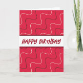 Cool Red, moderne stijllijnen, Birthday Kaart (Voorkant)