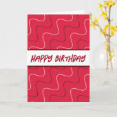 Cool Red, moderne stijllijnen, Birthday Kaart (Gele Bloem)